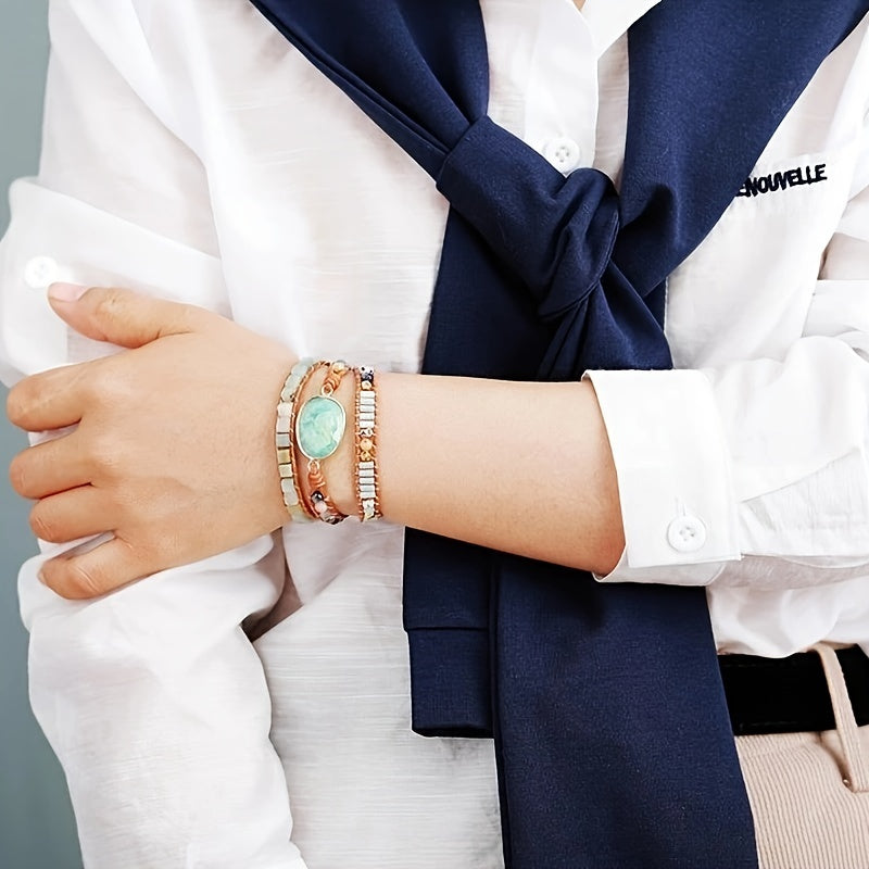 Nature's Amazonite Bracelet Stack