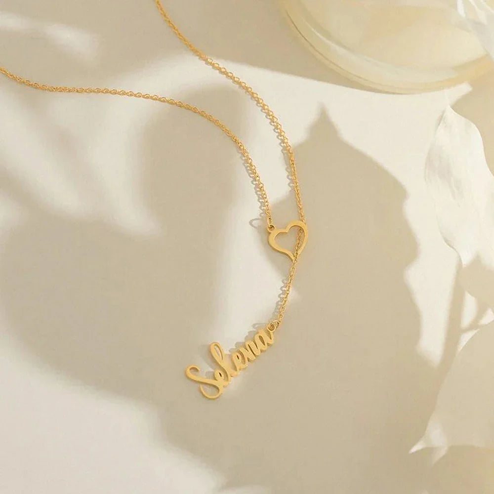 Heart &amp; Name Necklace
