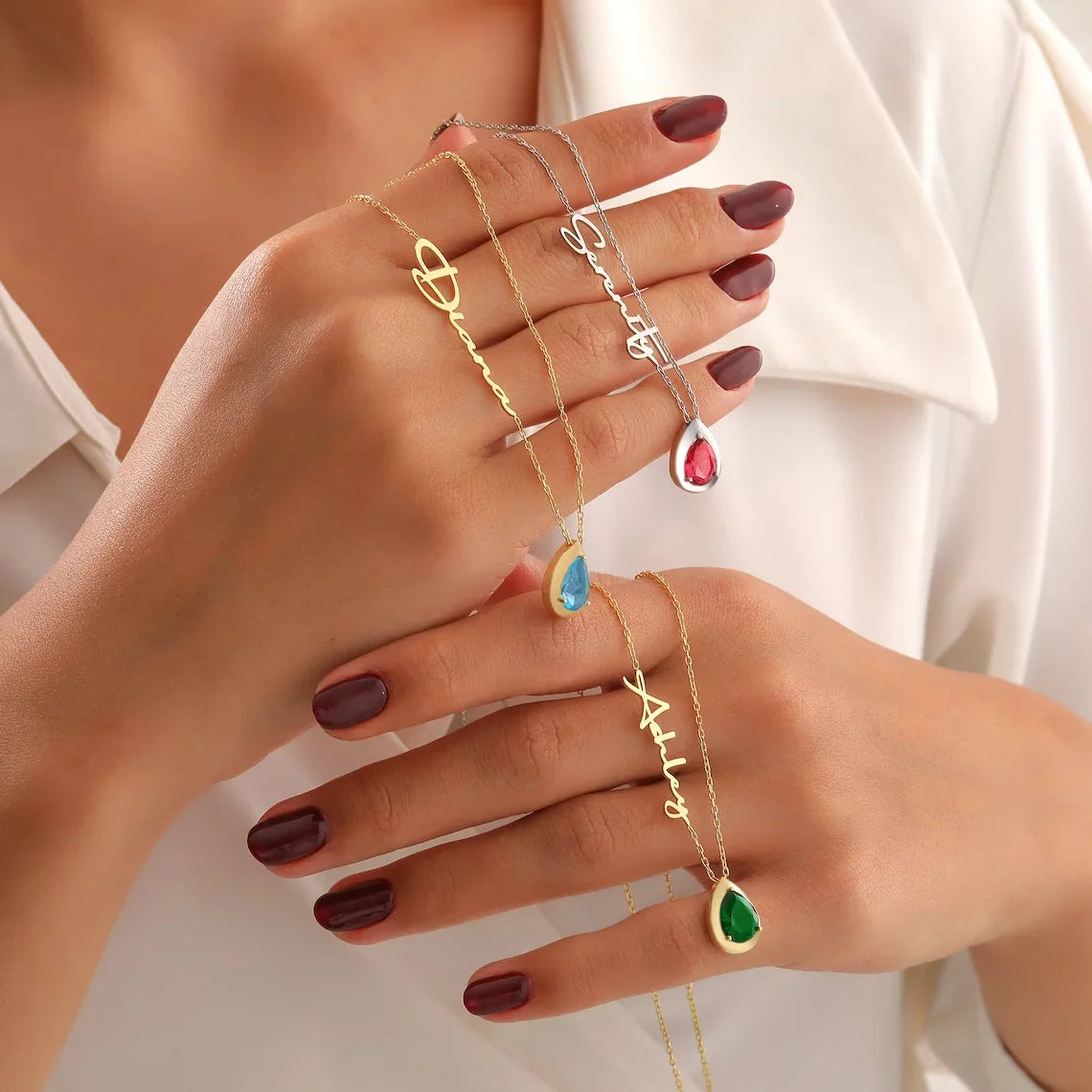 Timeless Birthstone Name Necklace